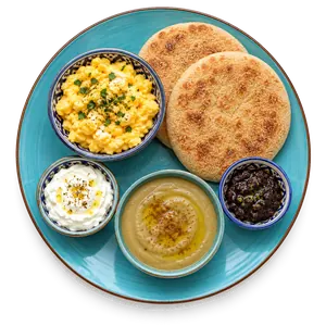 Petit-déjeuner Marrakchi : œufs brouillés, bissara, fromage blanc, tapenade d'olives et pain — Le Pavé, Guéliz Marrakech