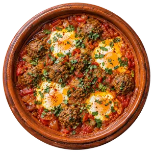 Tajine kefta aux œufs, boulettes de viande mijotées en sauce tomate — Le Pavé, Guéliz Marrakech
